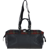 Ashwood Leather & Harris Tweed® Cloth Doctor Holdall Black/Green/Red: TW-42-07-BR