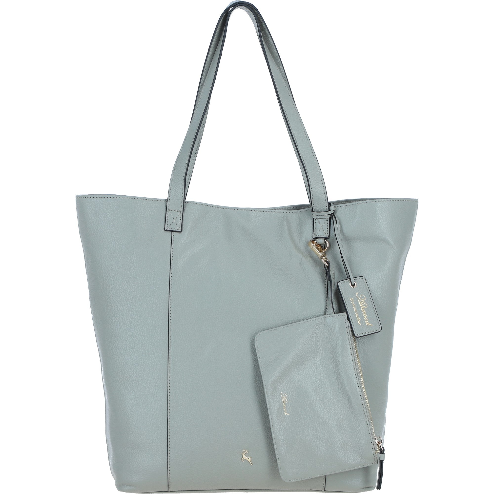 Ashwood Leather Shoulder Bag with Detachable Pouch Sage: 64454