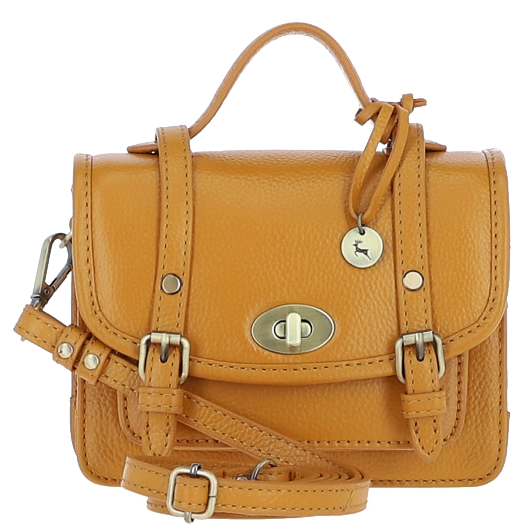 Stylish Ashwood Leather Small Satchel Bag Mustard: Y-61