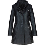 Stylish Ashwood Leather Ladies Three Quarter Jacket Black: Emilia