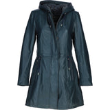 Stylish Ashwood Leather Ladies Three Quarter Jacket Navy: Emilia