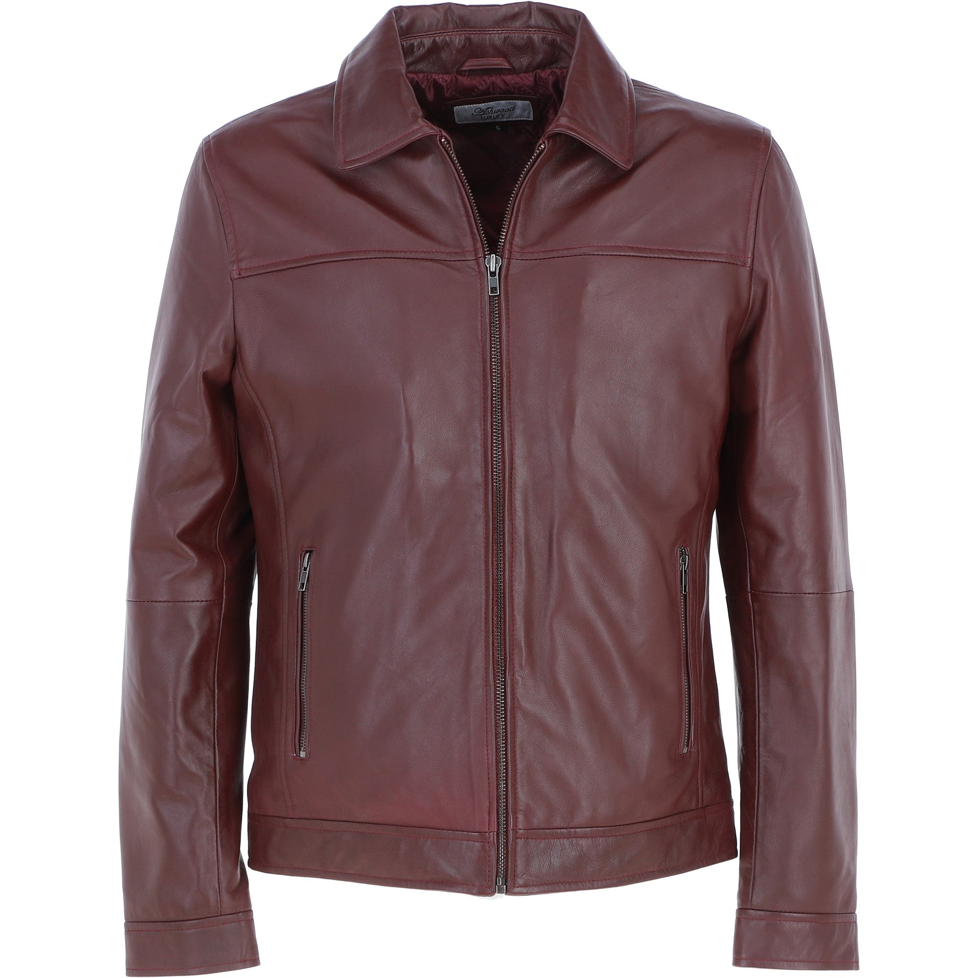 Ashwood Leather Brando Jacket Burgundy: AMJ-91