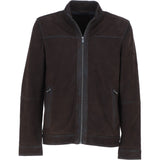 Ashwood Men’s Real Leather Jacket with Mandarin Collar and Zip DK Brown: NEW COOPER