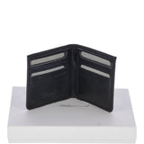 Cow Waxy Leather Classic 8 Card Bill-Fold Wallet Black : 1551