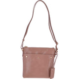 Small Zip Top Leather Crossbody Bag Lychee – 62675