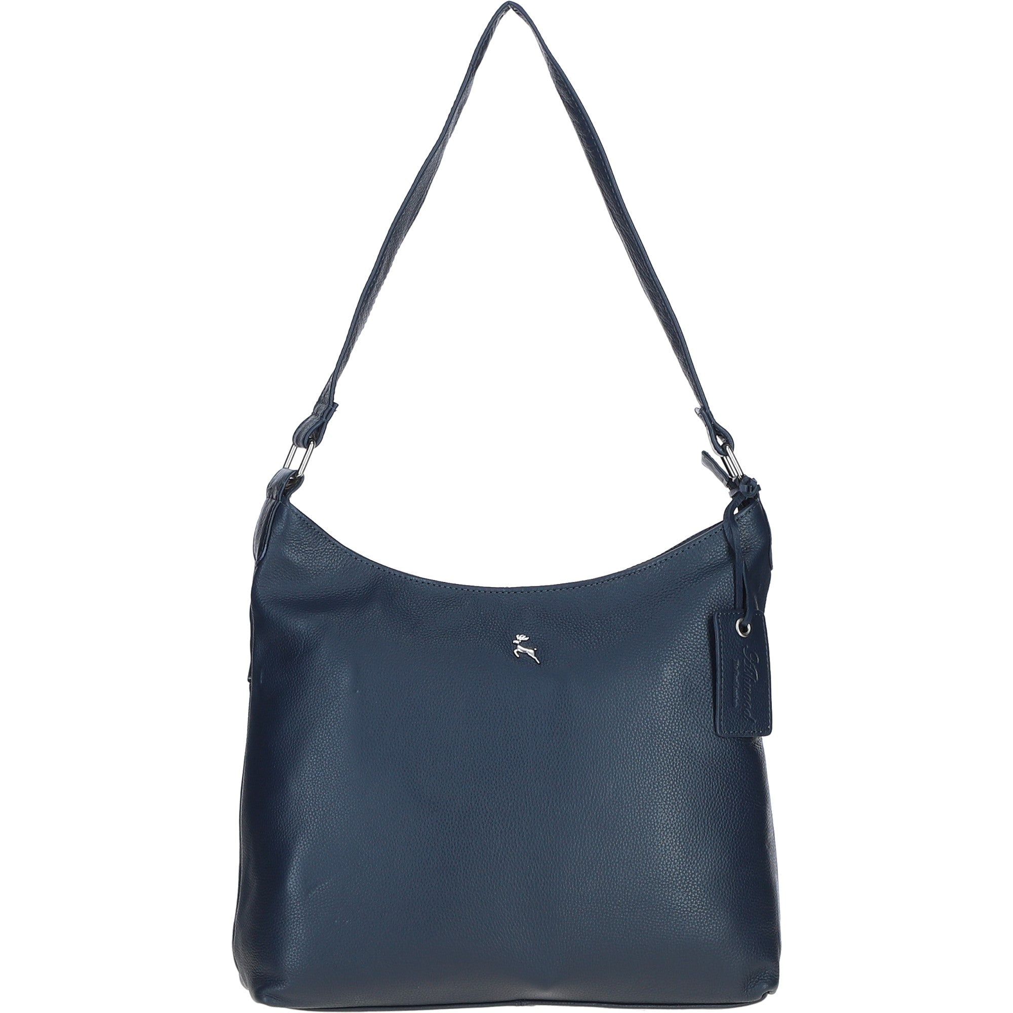 Chic Leather Shoulder Bag & Secure Zip Closure Navy: Antrim