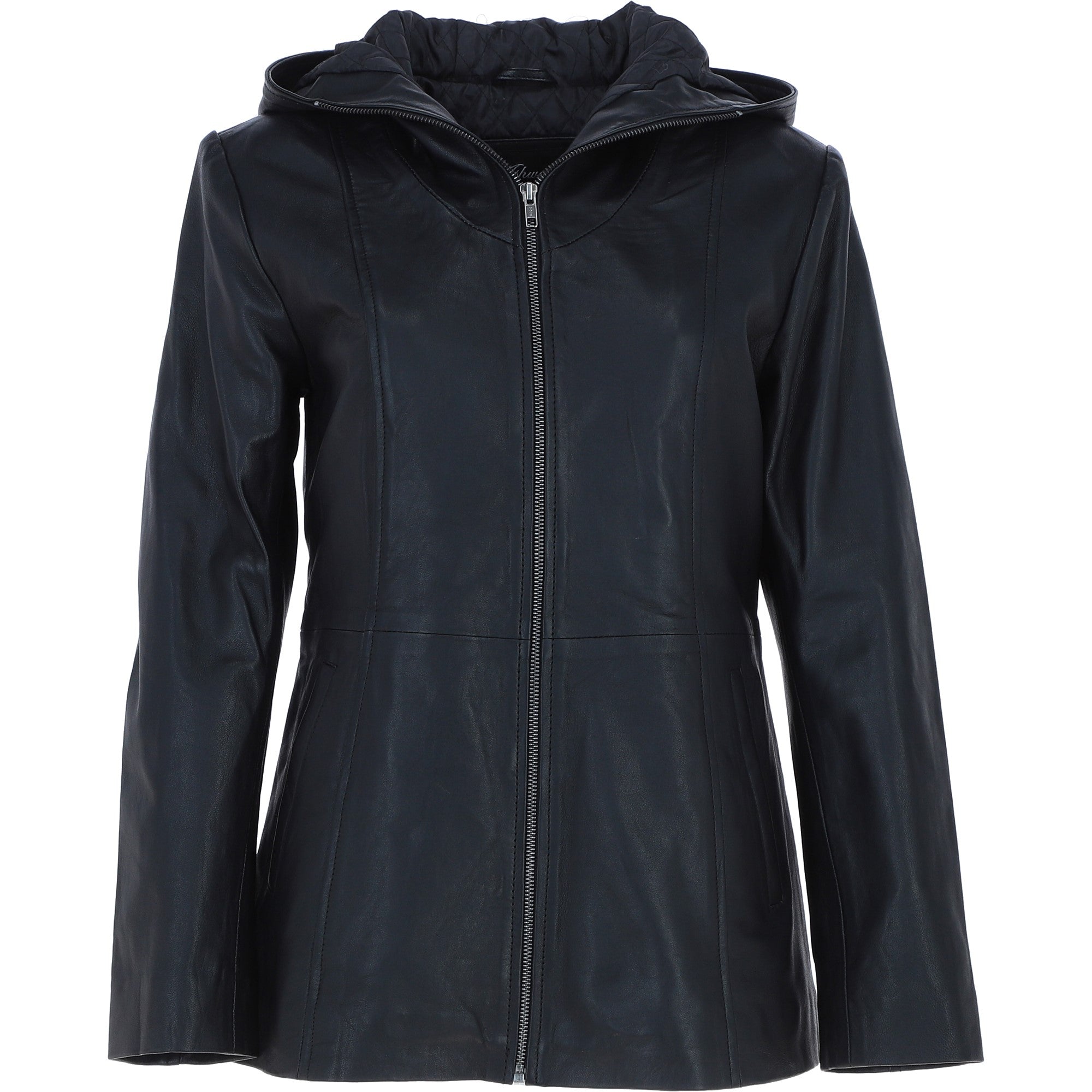 Ashwood Leather Hooded Jacket Black: J-1948
