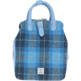 Ashwood Leather & Harris Tweed® Cloth Multi-Pocket Backpack Baby-blue/Blue: TW-66-19-BB