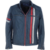 Leather Biker Jacket Navy: 2483