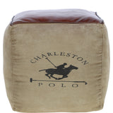 Ashwood Leather Polo Stool Brown: KI-038