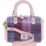 Ashwood Leather & Harris Tweed® Cloth Small Barrel Bag Baby-pink/Pink: TW-61-15-BP