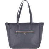 Medium Leather Handbag Navy : 62121