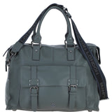 Brampton London Leather Weekender Bag Grey: 64807