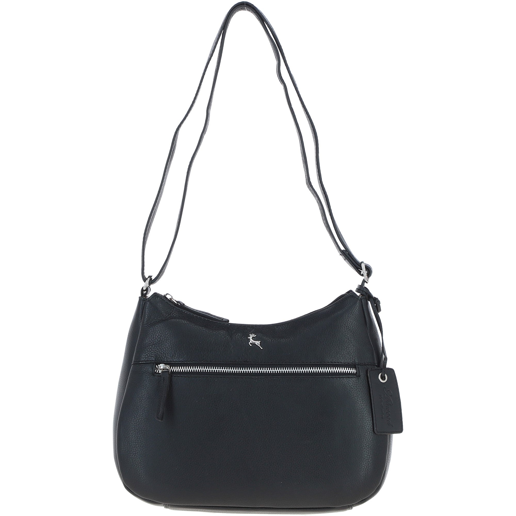 Ashwood Leather Ladies Hobo Shoulder Bag Black: Shannon
