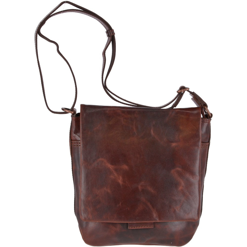 Medium Leather Vintage Messenger Bag Tan :  Adam