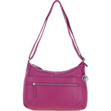 Leather Shoulder Bag with Zip & Magnetic Pocket Berry: Meath