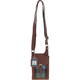Ashwood Leather & Harris Tweed® Cloth elegance Crossbody Bag Tan/Mcload: TW-20-02-TM