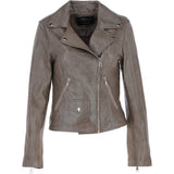 Exquisite Ashwood Leather Ladies Biker Jacket Taupe: AWL-1881