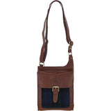 Ashwood Leather & Harris Tweed® Cloth Crossbody Bag Tan/Watch: TW-24-04-TW