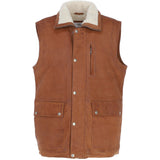 Ashwood Men's Leather Waistcoat Tan Snuff: LUCK