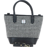 Ashwood Leather & Harris Tweed® Cloth Large Grab Bag Black/White: TW-64-12-BW