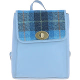 Ashwood Leather & Harris Tweed® Cloth Compact Backpack Baby-blue/Blue: TW-65-19-BB