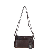 Elegant Leather Crossbody Bag with Adjustable Strap Brown: Rose