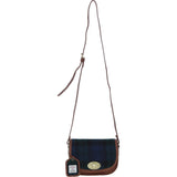 Ashwood Leather & Harris Tweed® Cloth Saddle Crossbody Bag with Twist Lock Tan/Watch: TW-30-04-TW