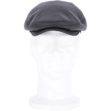 One Piece Sheepskin Leather Flat Cap Black: 04K