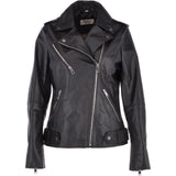 Leather Biker Jacket Black: RUTH