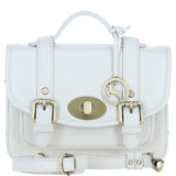 Stylish Ashwood Leather Medium Satchel Bag White: Y-62