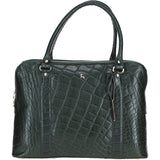 Large Leather Handbag Green/croc: Gina