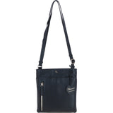 Exquisite Genuine Leather Crossbody Flat Bag with Golden Accents Black: 64255