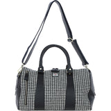 Ashwood Leather & Harris Tweed® Cloth Doctor Holdall Black/White: TW-46-12-BW