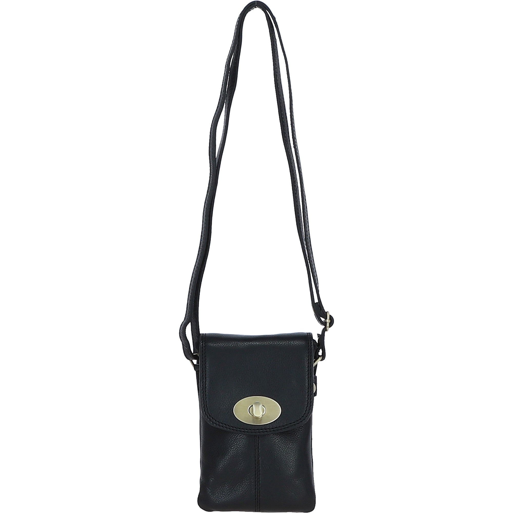 Ashwood Leather Crossbody Smart Phone Bag Black: M-80