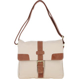 Fenland Canvas & Leather Crossbody Bag Tan/cream: FEN-754