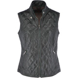 Diamond Quilted Leather Gilet Green: RIGDEN GILLET