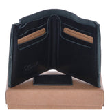 Mens Luxury 6 Card Note Leather Wallet Black : 2002