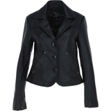 Ashwood Leather Short Blazer Jacket Black : Awl 1676