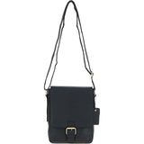 Ashwood Compact Leather Flap Over Bag Black: Q-42