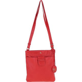 Genuine Leather Crossbody x Shoulder Bag with Golden Accents Coral: 64239