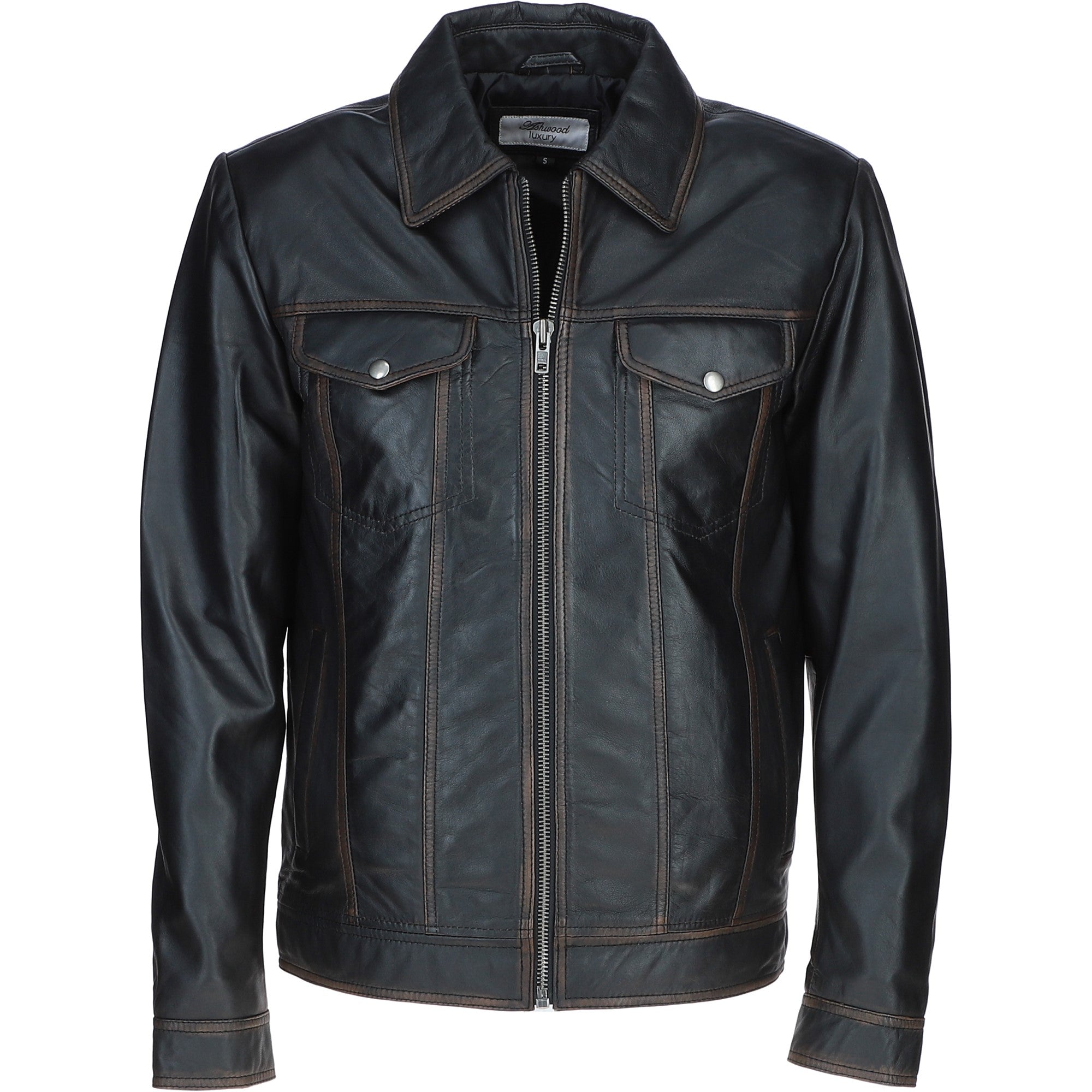 Ashwood Leather Bomber Jacket Black Ruboff: 1896