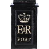 Cast Iron Replica Royal Mail ER Wall Mailbox Black: DI-5558-BG