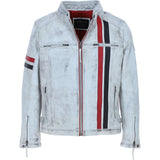 Leather Biker Jacket White: 2483