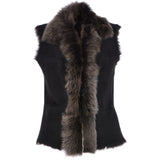 Reversible Toscana Suede Leather Gilet Black: KB-42