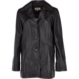 Womens Single Breasted Leather Coat Black/ddy: ESMARALDA