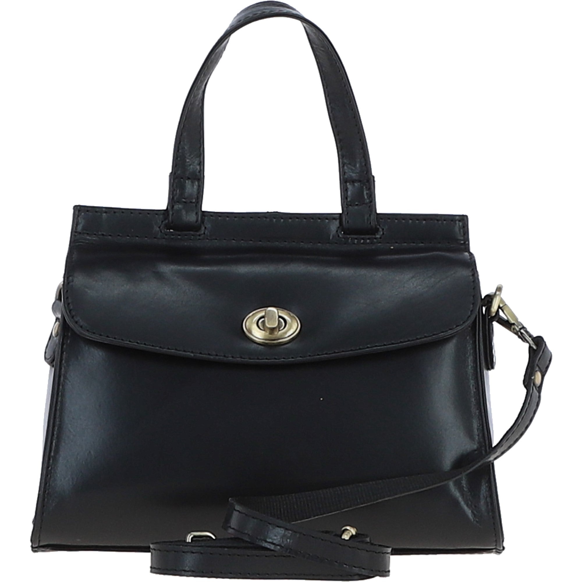 Ashwood Medium Leather Grab Bag Black: V-83