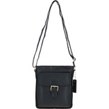 Ashwood Classic Leather Side Bag Black: Q-41