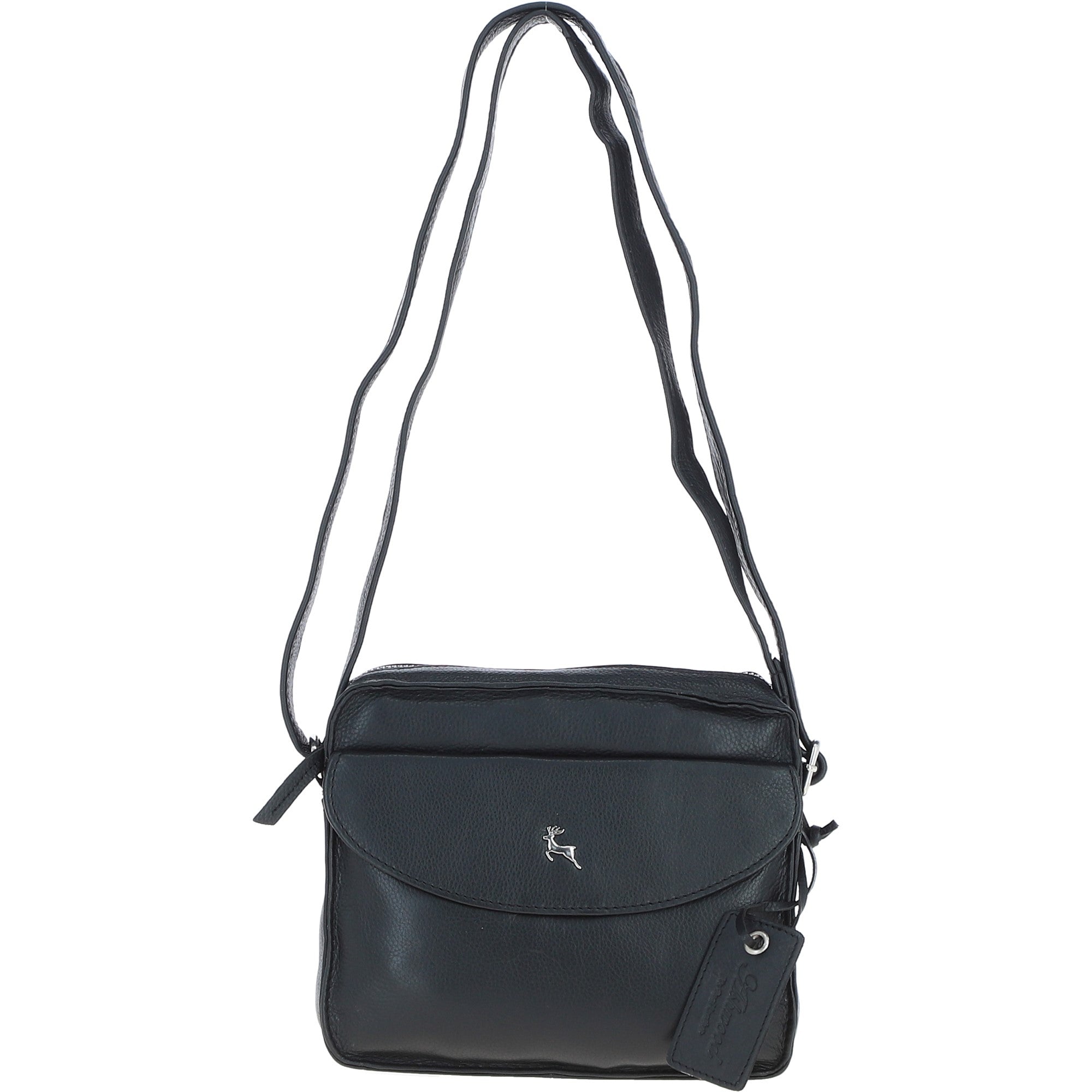 Ashwood Leather Ladies Crossbody Bag Black: Glasgow