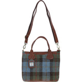 Versatile Ashwood Leather & Harris Tweed® Cloth Shoulder Bag Tan/Mcload: TW-22-02-TM